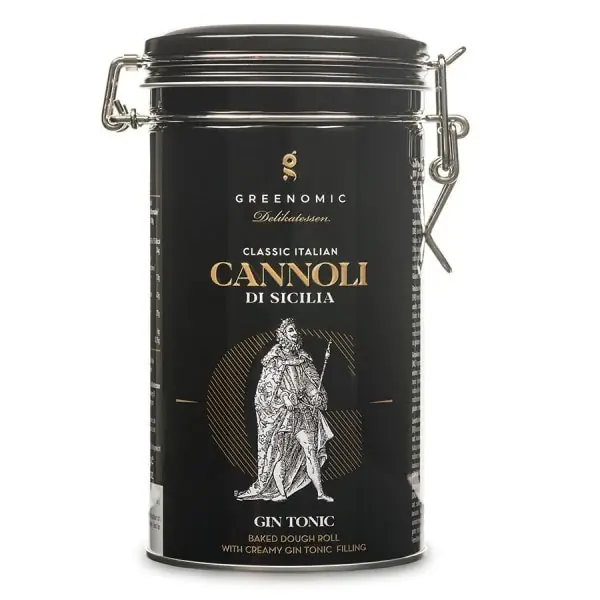 Ausverkauf Greenomic Cannoli Gin Tonic sizilianisches Gebäck in Dose (200g)