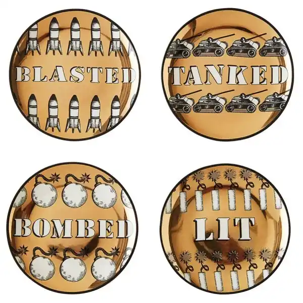 Direkt Vom Hersteller Jonathan Adler Glasuntersetzer Blitzed Coasters(4-teilig)
