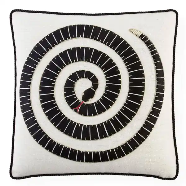 Jetzt Kaufen Jonathan Adler Kissen Eden Coiled Snake Schlange Schwarz Weiß (50x50cm)