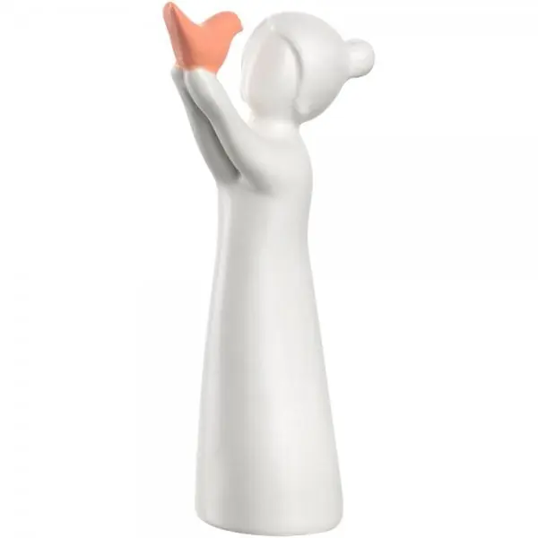 Aktuell LEONARDO Keramikfigur Luminosa Mädchen Vogel Weiß (13cm)