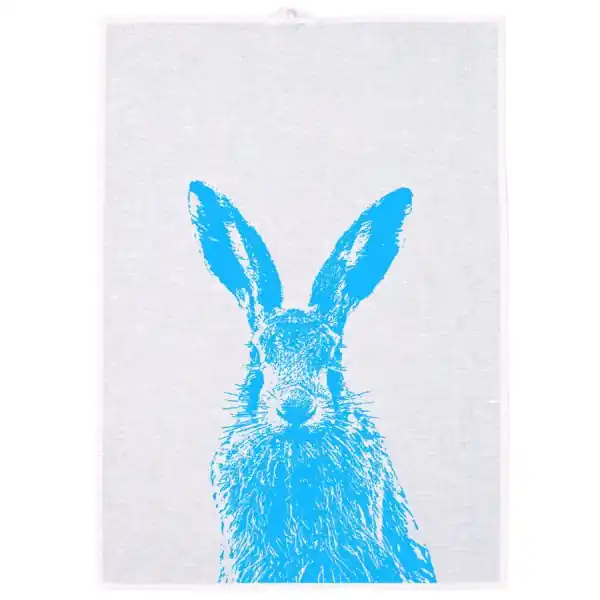 Frohstoff Geschirrtuch Feldhase Neon Blau Knallerangebot