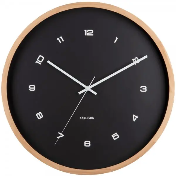 Karlsson Wanduhr Modesta Light Wood Black Highlight