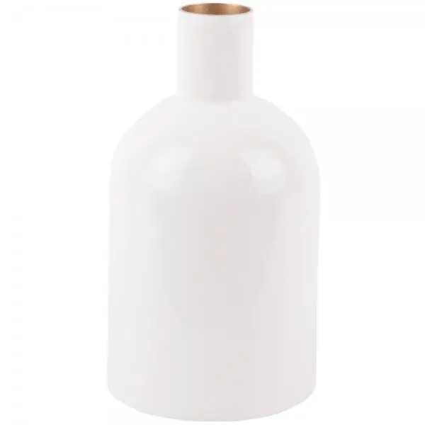 Gratis Versand Present Time Vase Ivy Bottle Straight Iron Enamel White (4x21cm)