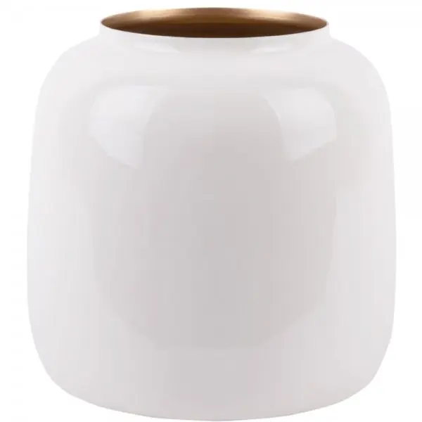 Gratis Versand Present Time Vase Ivy Iron Enamel White (11,5x21cm)
