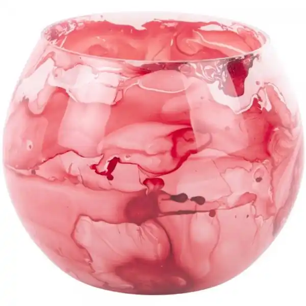 Sonderaktion Present Time Teelichthalter Blended Glass Ochre Red (8x7cm)