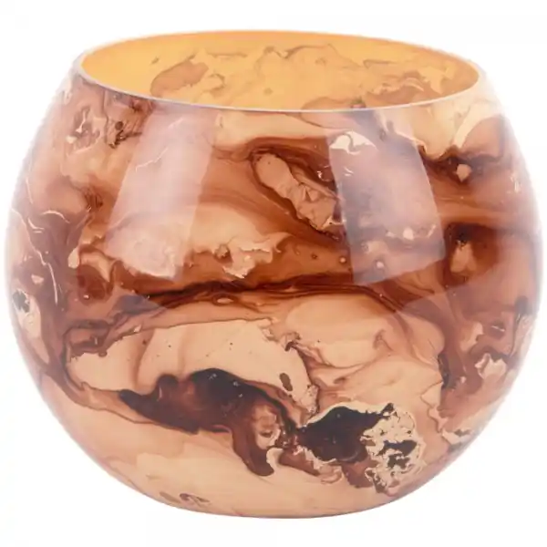 Present Time Teelichthalter Blended Glass Chocolate Brown (12x10cm) Aktuell