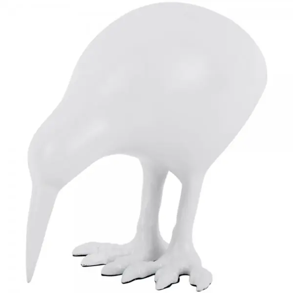 Gratis Versand Present Time Statue Kiwi Bird Metal Matt White (16x9x15cm)