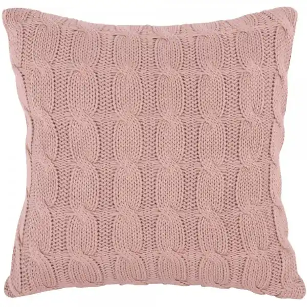 Letzte Chance Present Time Kissen Cable Knitted Cotton Soft Pink (45x45cm)