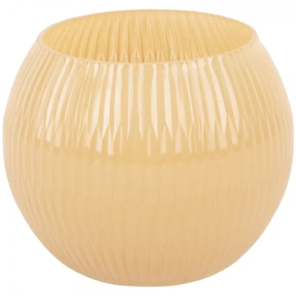 Present Time Teelichthalter Chique Ribbed Glass Latte Brown (9x7cm) Finale Aktion