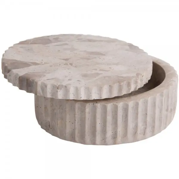 Begrenztes Angebot Present Time Schale mit Deckel Marble Brown (15x6cm)