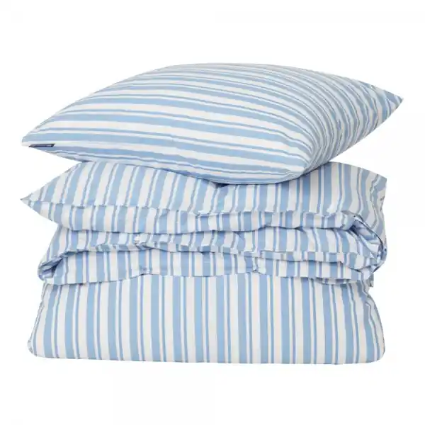 Neu LEXINGTON Bettwäsche-Set Striped Cotton Poplin White/Blue (135x200/80x80cm)