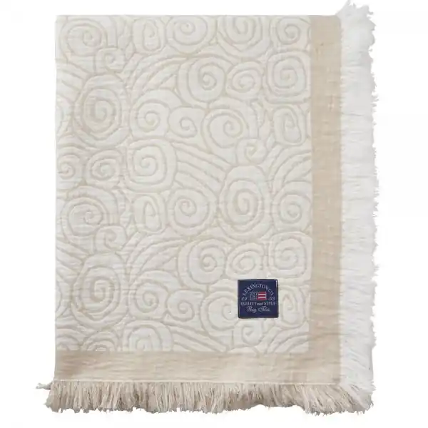 Begrenztes Angebot LEXINGTON Tagesdecke Jacquard Organic Cotton Beige/White (160x240cm)