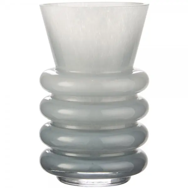 Neue Kollektion Ib Laursen Vase mit Ringen Vicenza durchgefärbtes hellblaues Glas (21x13cm)