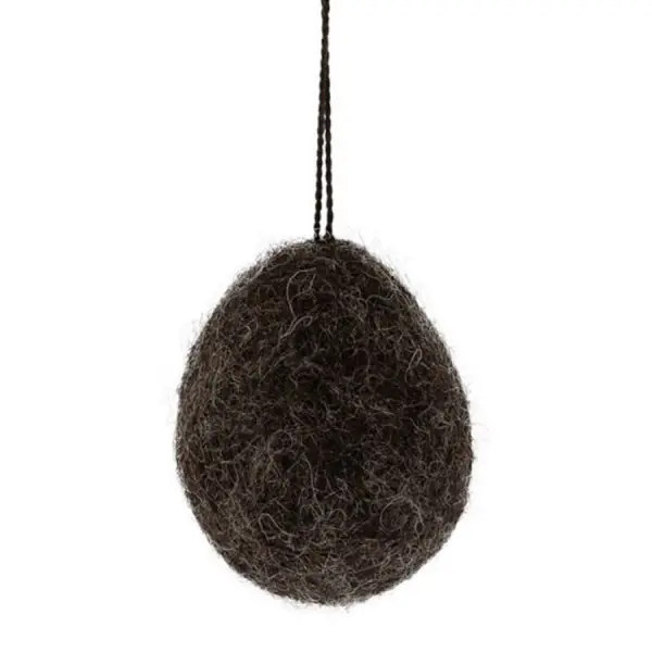 Storefactory Dekorationsanhänger Ei aus Filz Ullas Dark Brown (3cm) Großhandel