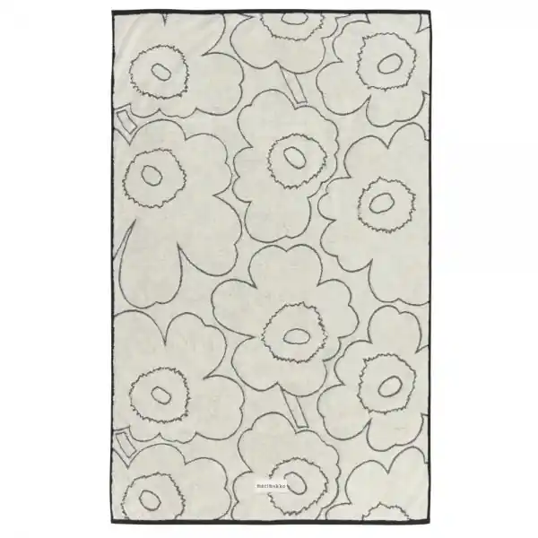 Marimekko Badetuch Piirto Unikko Ivory / Black (100x160cm) Garantierte Lieferung