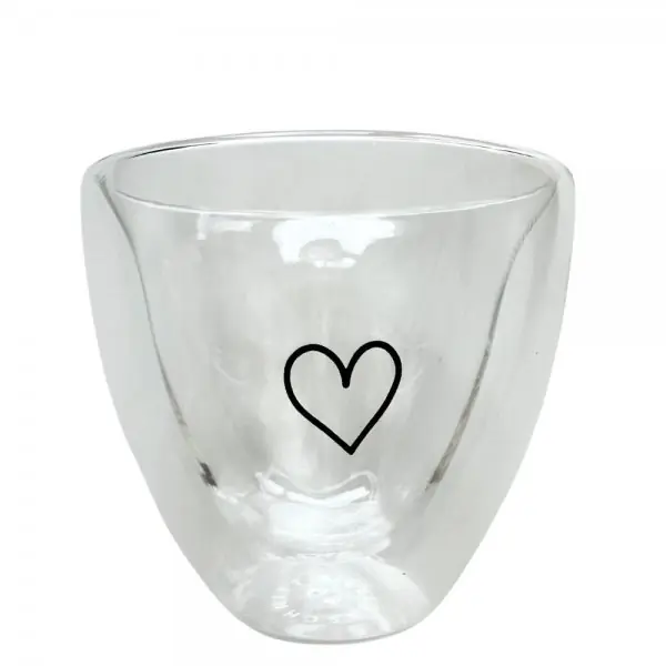 Echt Eulenschnitt Doppelwandiges Herzglas Herz (100ml)