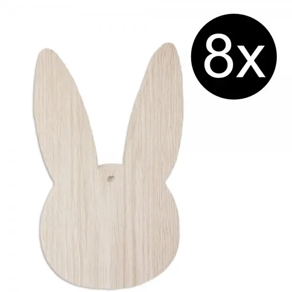 Beliebt Eulenschnitt Holzanhänger-Set Hase Natur (8-teilig)