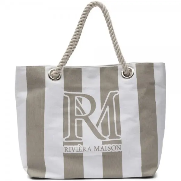 Geld-Zurück-Garantie Riviera Maison Strandtasche RM Monogram Flax (56x38cm)