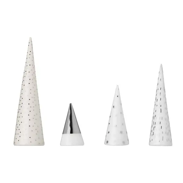 Expressversand Räder Design Kleiner Winterwald Winterwunderland Silber (4-teilig)