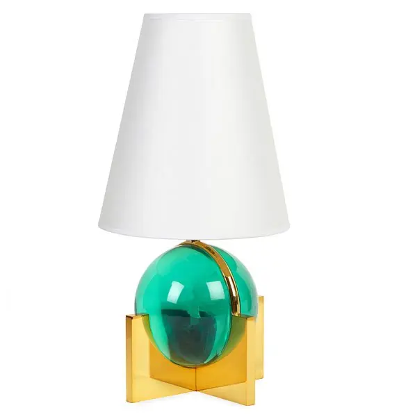 Weltweiter Versand Jonathan Adler Tischlampe Globo Vanity Brass Green