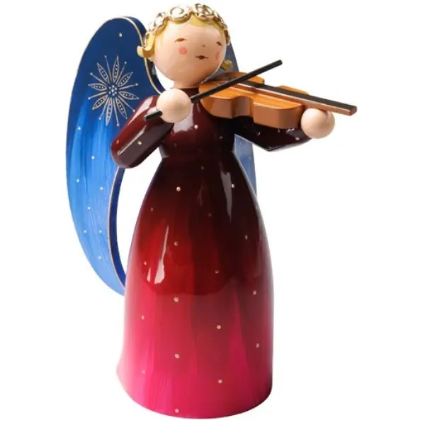 Wendt & Kühn Engel reich bemalt mit Violine rot (17 cm) Limited Edition