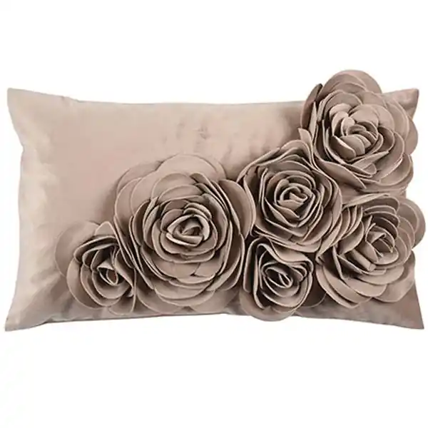 Günstig PAD Kissenhülle Samt Floral Taupe (30x50cm)