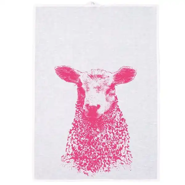 Bestseller Frohstoff Geschirrtuch Schaf Neonpink