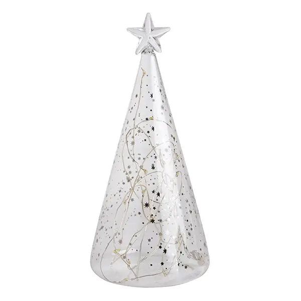 Letzte Chance Räder Design LED Glastanne Sterne Living Silber (22cm)