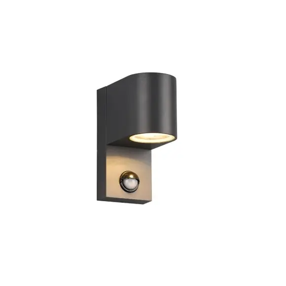 Trio 214260142 Außenwandleuchte mit Bewegungsmelder Roya 1x35W | GU10 | IP44 - Anthrazit Preis Gesenkt