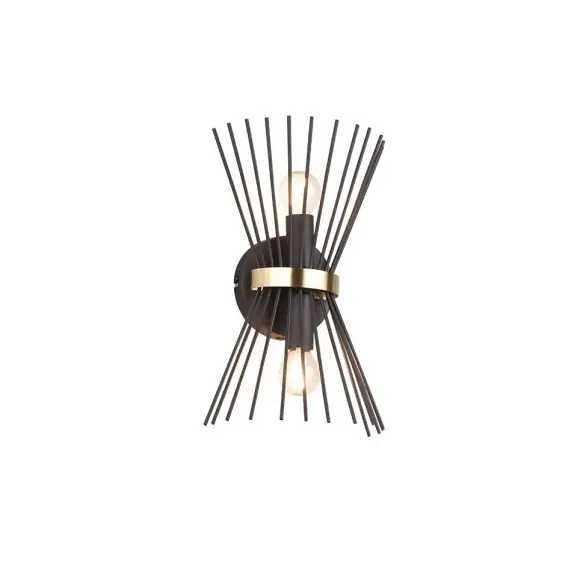 Limited Edition Trio R21532080 Wandleuchte Stab 2x40W | E14 | IP20 - Ober- und Unterlicht, schwarz-gold