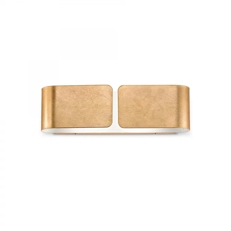 Sichere Zahlung Ideal Lux 088266 Wandleuchte Clip Small Oro 2x60W | E27 - gold