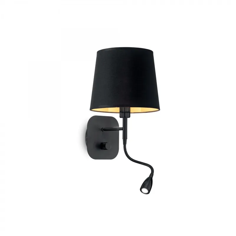 Nur Heute Ideal Lux 158242 LED Wandleuchte mit Richtungsleuchte Nordik 1x40W | E14 - schwarz