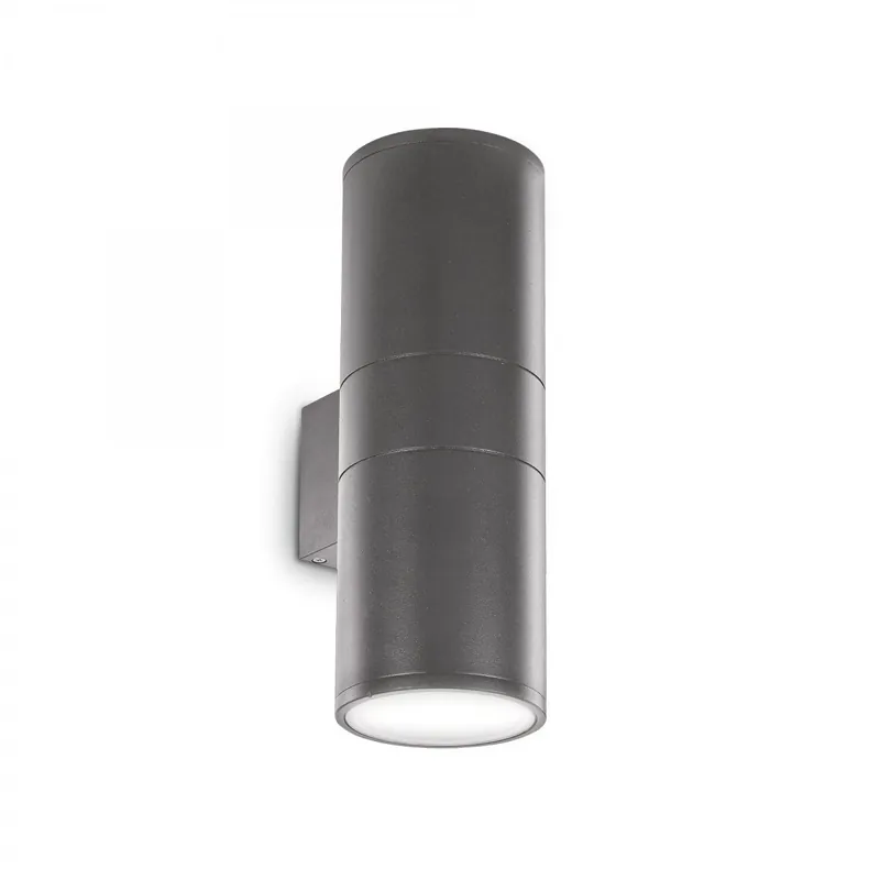 Ideal Lux 236858 Spotleuchte Außenwandleuchte Gun 2x60W | E27 | IP54 - anthrazit Zertifiziert