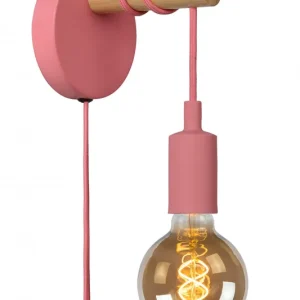 Begrenztes Angebot Lucide 08227/01/66 Wandleuchte Pola 1x60w | E27 - Rosa, Metall, einstellbare Länge