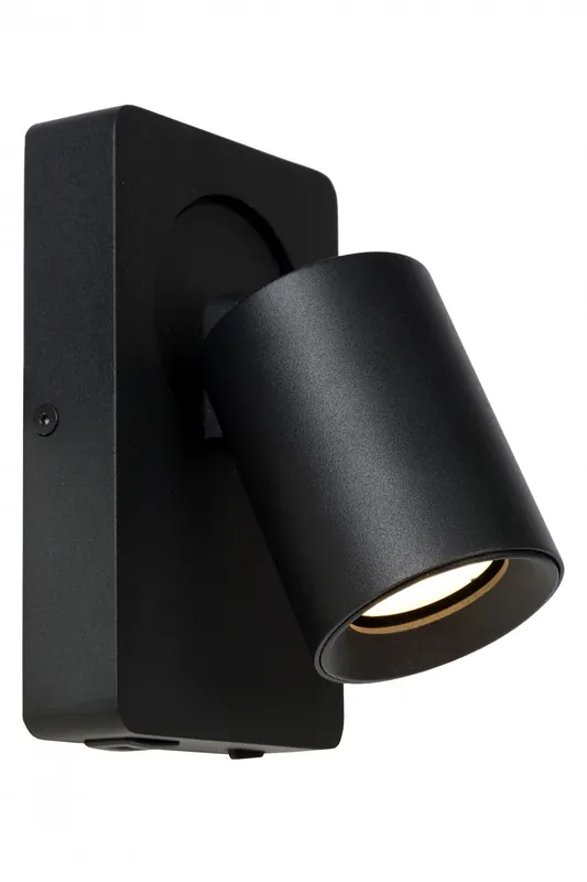 Lucide 09929/06/30 Wandleuchte Nigel 1x5w | LED GU10 | 320lm | 3000K - ist im Paket, schwarz, einstellbar, eingeschlossen Kostenloser Rückversand
