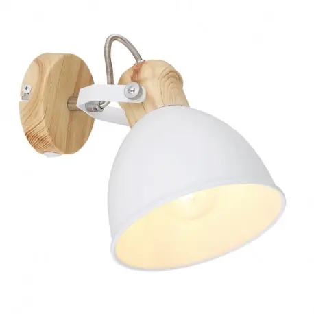 Geld-Zurück-Garantie Globo 54018-1 Wandleuchte Wiho 1x40W | E27 - Holz, weiß