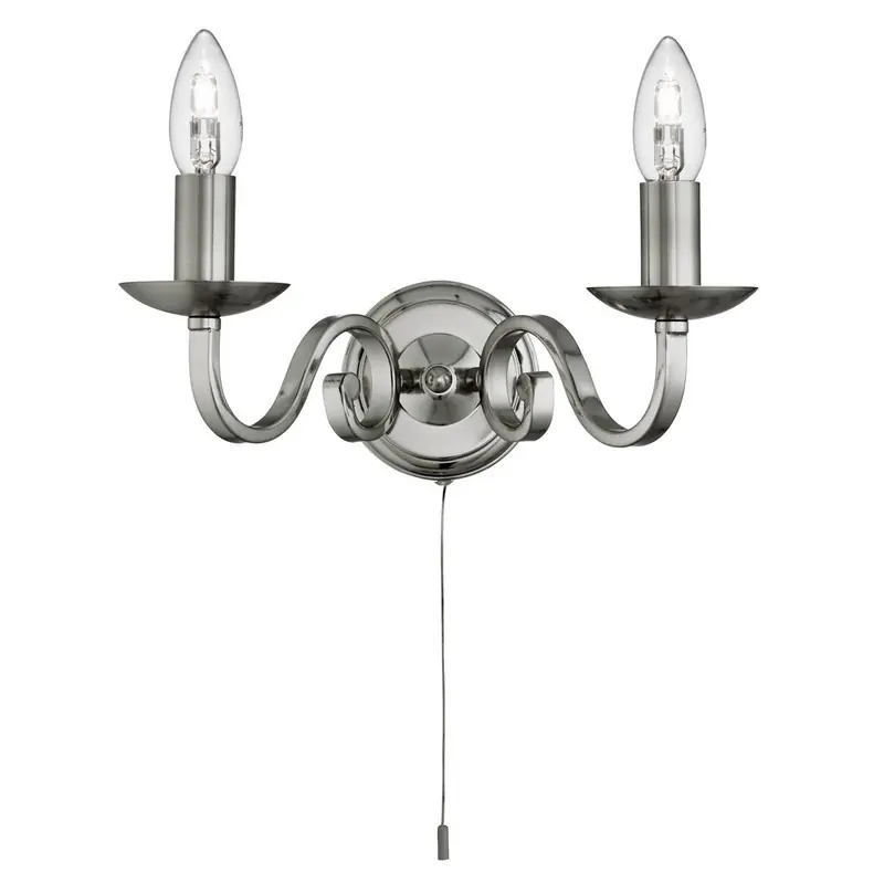 Handgefertigt Searchlight 1502-2SS RICHMOND Wandleuchte 2xE14
