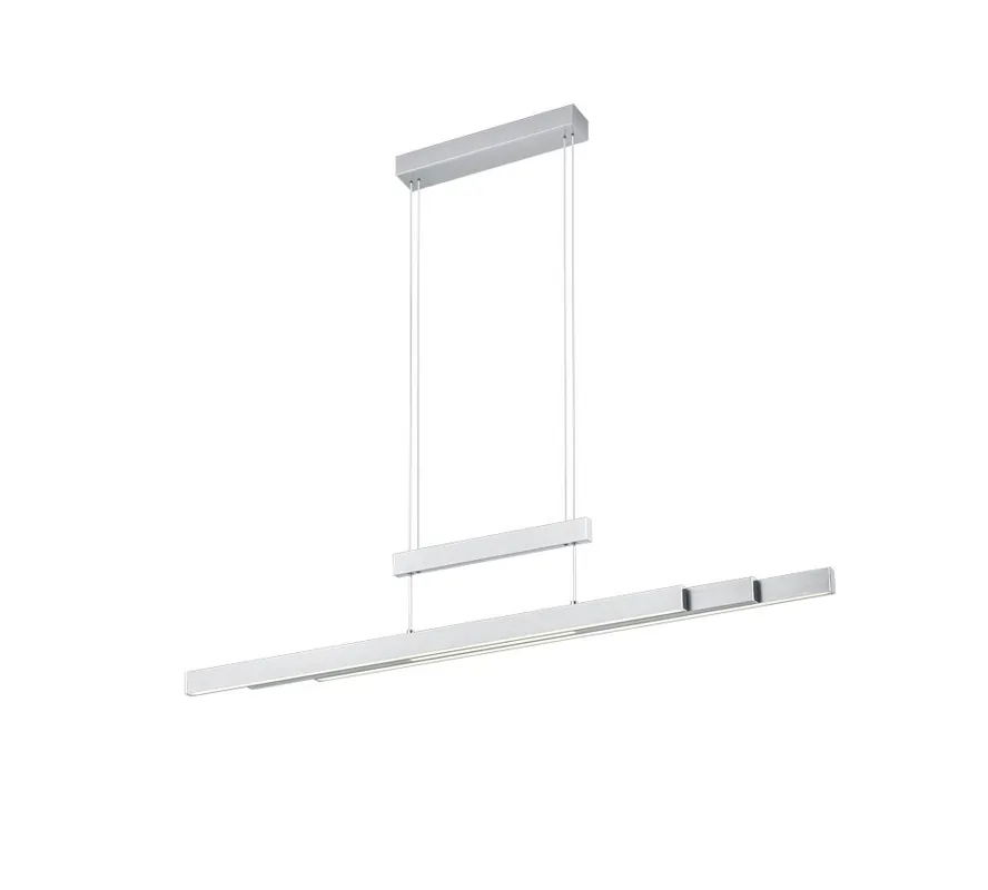 Preisknaller TRIO 375310507 LED Pendelleuchte Trajan 1x42W + 2x6W | 5000L | 2700-5000K | IP20 - 3-Phasen-dimmbar, einstellbare Breite und Höhe, dimmbar, obere/untere Beleuchtung, Nickel