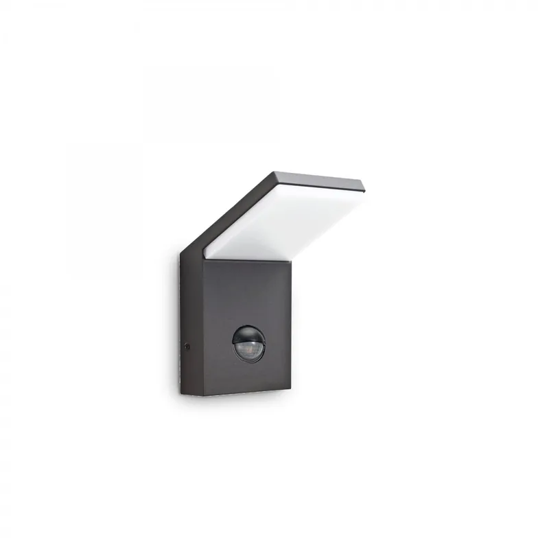 Neue Ware Ideal Lux 246864 LED Garten-Wandleuchte mit Bewegungssensor 1x9,5W Style | 3000K | IP54 - anthrazit