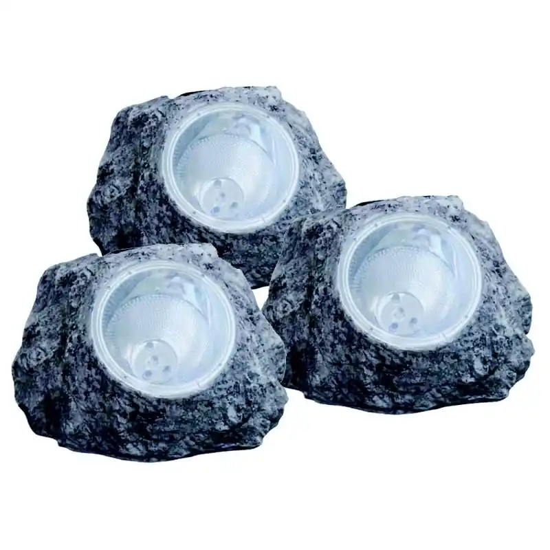 Bestpreis Globo 3302-3 LED Solar-Gartenstehleuchten Solar-3x0,06W | IP44 - Set 3 Leuchten, grau