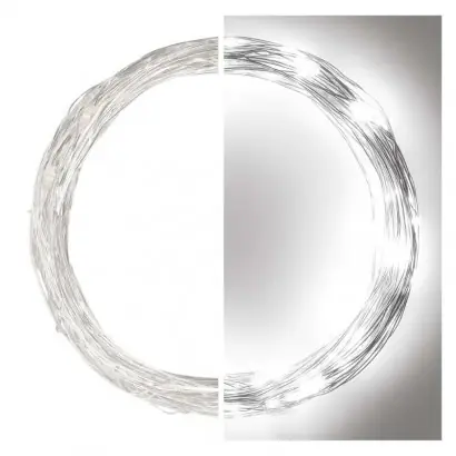Knallerangebot Emos D3ac01 Weihnachten Nano Kette 10m 100 LED | 3,6w | IP44 - Kaltweiß, Timer, Silber