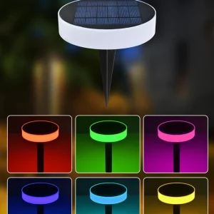 Zertifiziert Immax NEO 07910L LED solar Erdspießleuchte ROUND | 1W integrierte LED-Quelle | 401lm | RGBK