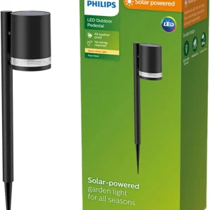Premium Philips 8720169265561 LED solar Erdspießleuchte Fyce | 1,5W integrierte LED-Quelle | 200lm | 2700K