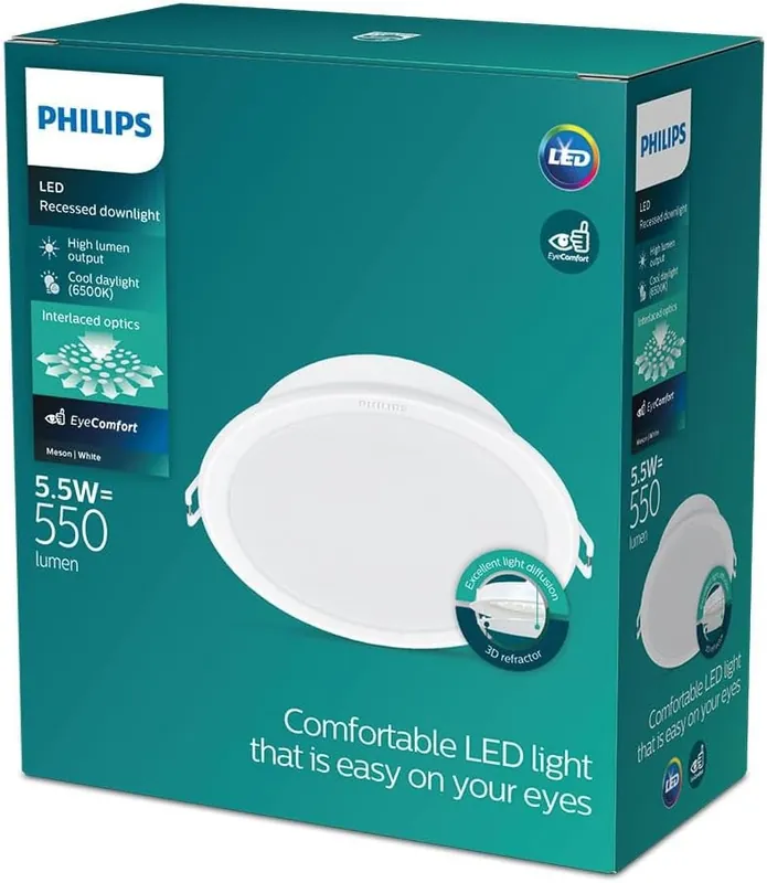 Philips 8720169173644 LED Einbauleuchte Meson | 5,5W integrierte LED-Quelle | 550/380 lm | 6500K Jetzt Bestellen