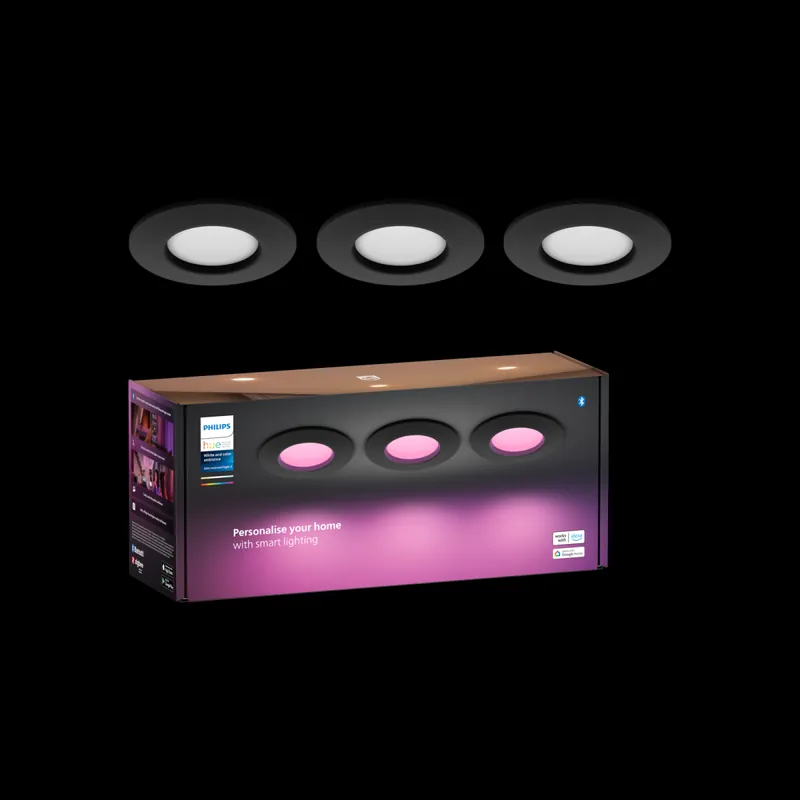 Angebot Philips Hue 8720169264793 LED Set von Spotleuchten Slim downlight | 8,3W integrierte LED-Quelle | 2200-6500+RGBK