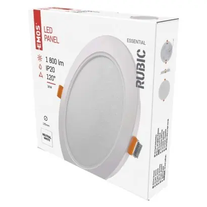 EMOS ZD1442 LED Einbauleuchte RUBIC| 18W integrierte LED-Quelle | 1800lm | 4000K Gratis Versand