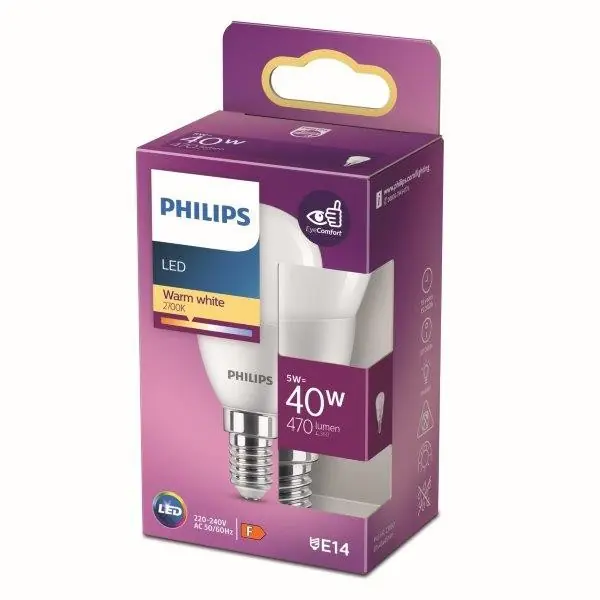 Preisreduziert Philips 8719514309388 LED-Lampe 5w / 40W | E14 | 470lm | 2700k | P45