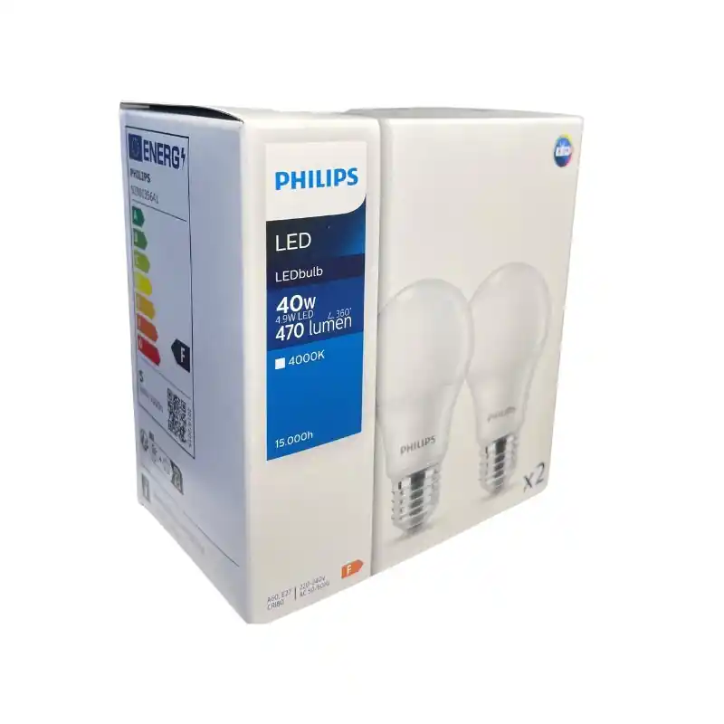 Abverkauf Philips 8719514470996 LED Lampen-Set 2-set | 4,9W E27 | 470 lm | 4000K