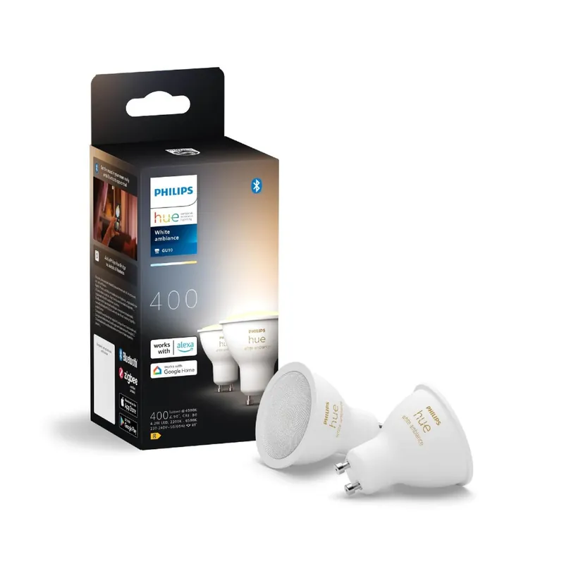 Direktkauf Philips Hue 8720169230033 LED intelligente Lampe | 4,2W GU10 LED | 400lm | 2200-6500K