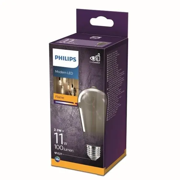 Exklusiv Philips 8718699759650 LED Lampe 1x2,3W | E27 | 100L | 1800K - Flamme, Rauch, EyeComfort
